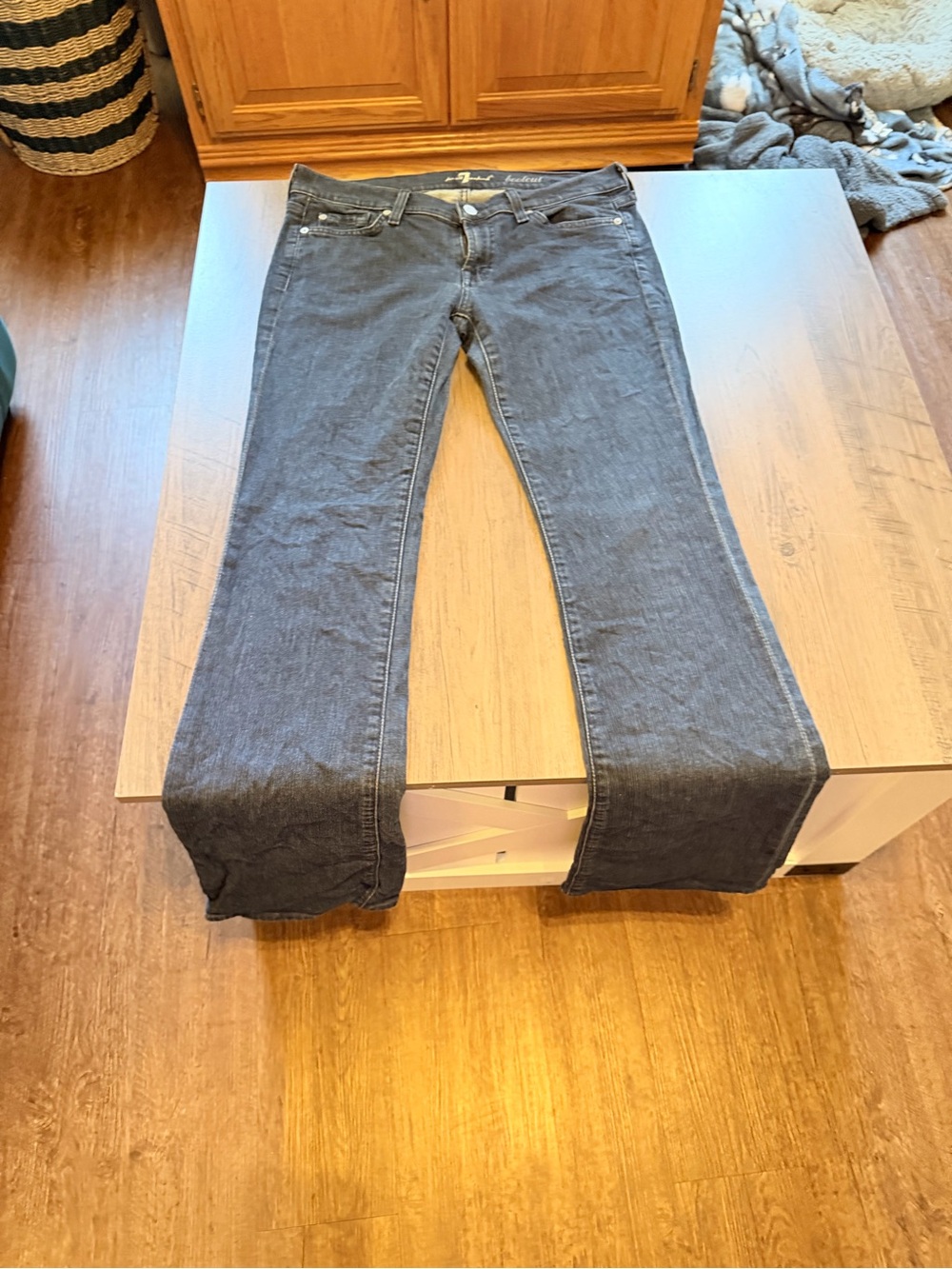 7 For All Mankind Women's Dark Gray Flare Jeans